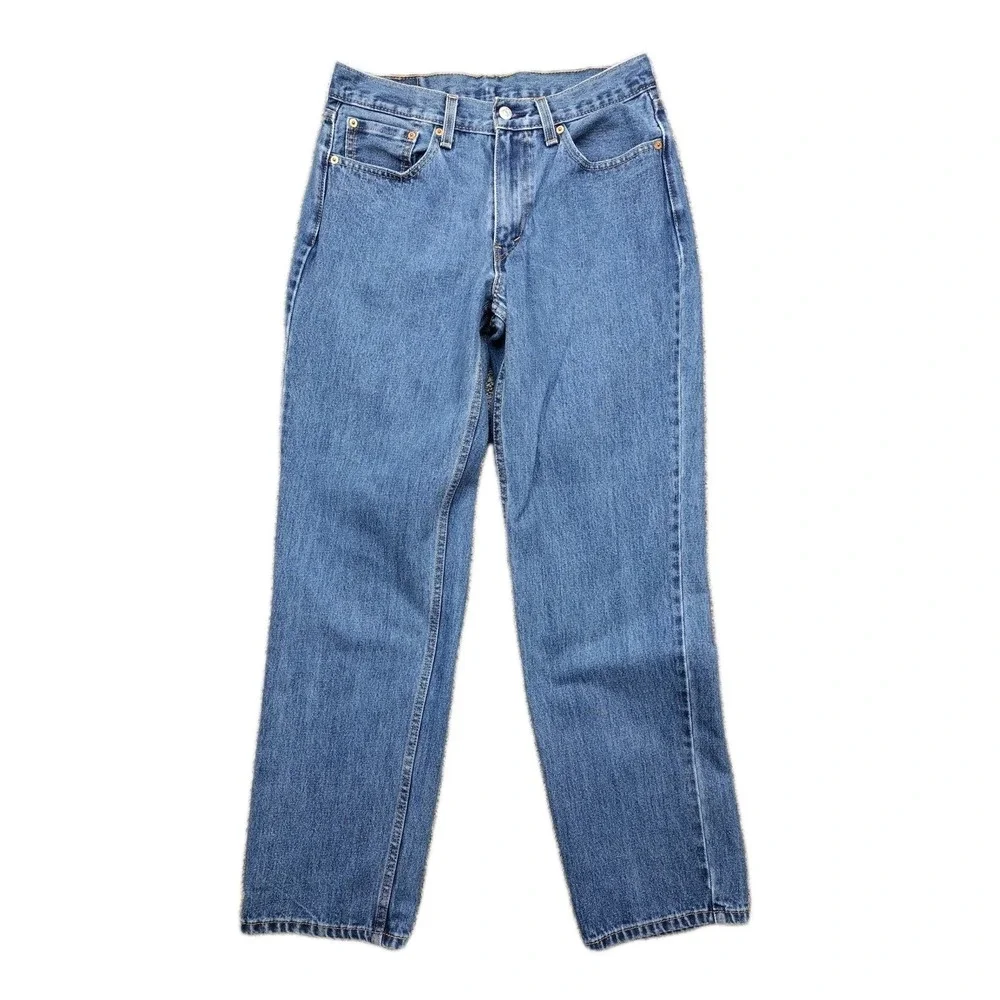 Levi's Mens 550 32x34 Leather Patched Jeans 100% Cotton Classic Minimalist Pants